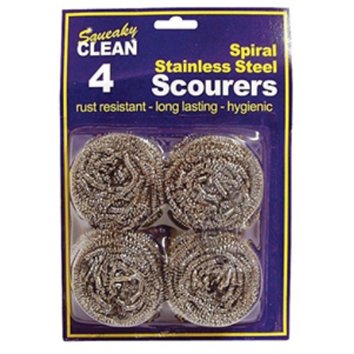 Picture of Squeaky Clean Spiral Steel Scourer 4pk x10