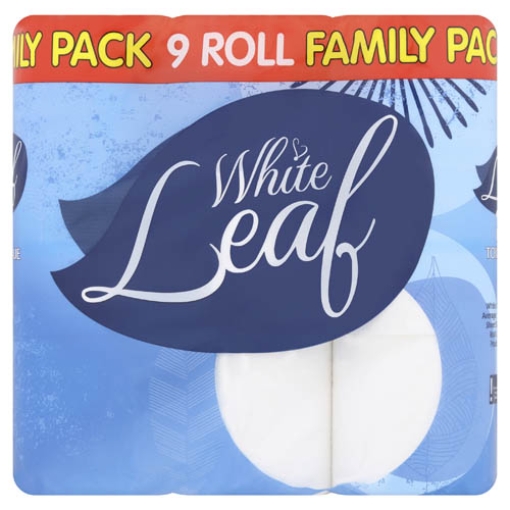 Picture of Toilet Roll White Leaf 9pk x5