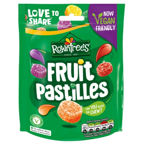 Picture of Pouch Rowntrees Fruit Pastilles (Vegan) 143g x10 