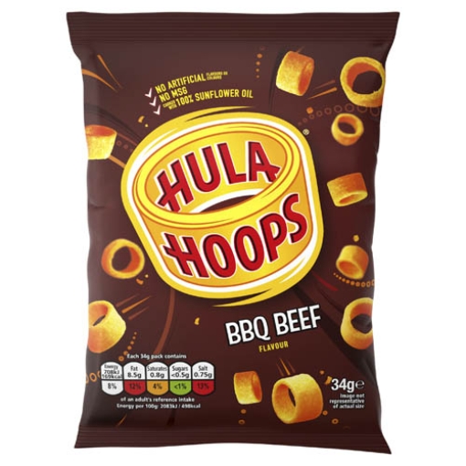 Picture of Hula Hoops B.B.Q. Beef  (Brown) 34g x32