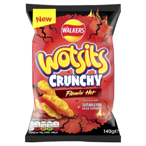 Picture of Walkers Wotsits CRUNCHY FLAMIN HOT 140G x12