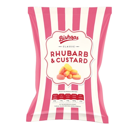 Picture of Bags Bishops Rhubarb Custard 150g x30