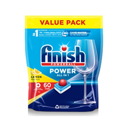 Picture of  Finish Dishwasher PowerballAll in 1 TabsLem 60x4