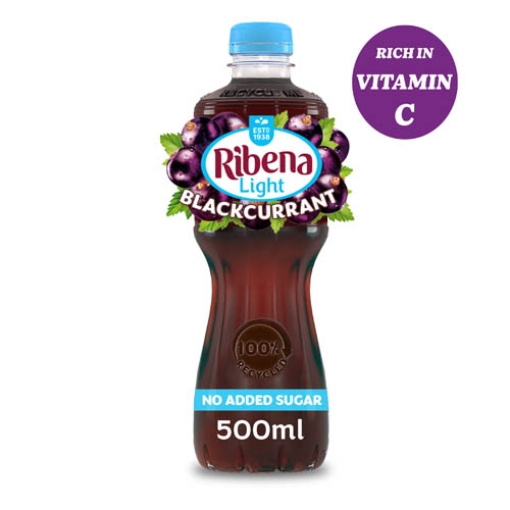 Picture of 500 Ribena Blackcurrant Light STILL x12 DRS