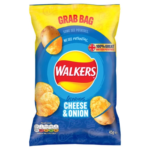 Picture of Walkers Cheese & Onion Crisps 45G X32