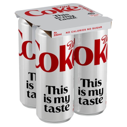 Picture of 330 Diet Coke Sleek Can Multi 4pk x6 DRS 