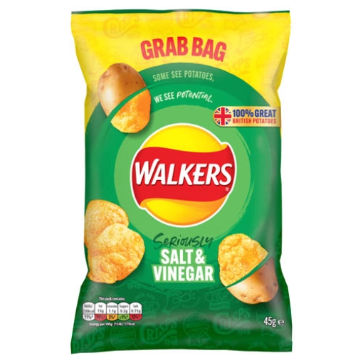 Picture of Walkers Salt & Vinegar Crisps Non HFSS 45G X32
