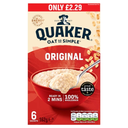 Picture of Quaker Oats Sachets Original PM £2.29 162g x8