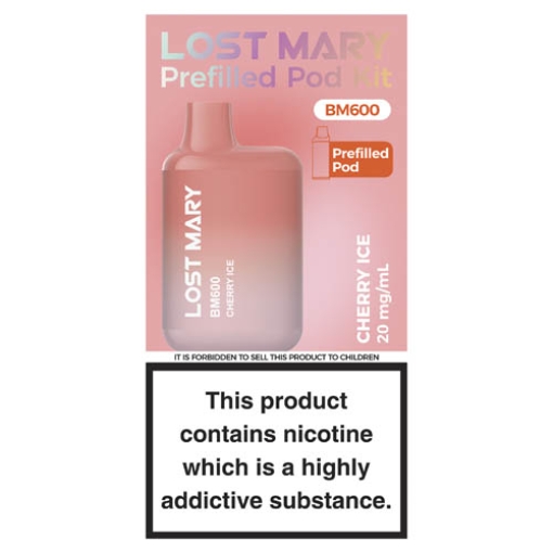 Picture of Lost Mary BM600 Cherry Ice Prefill Kit 20gx10