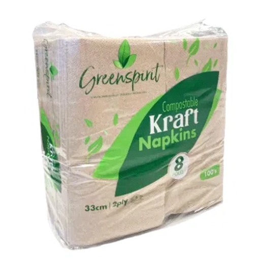 Picture of Case Napkin 33cm 2 ply 8f Brown Greenspirit 100x20