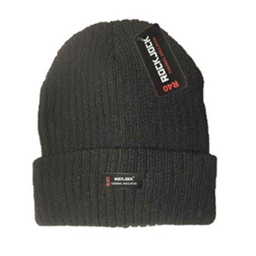 Picture of Hat Mens Ribbed Thermal Black x12