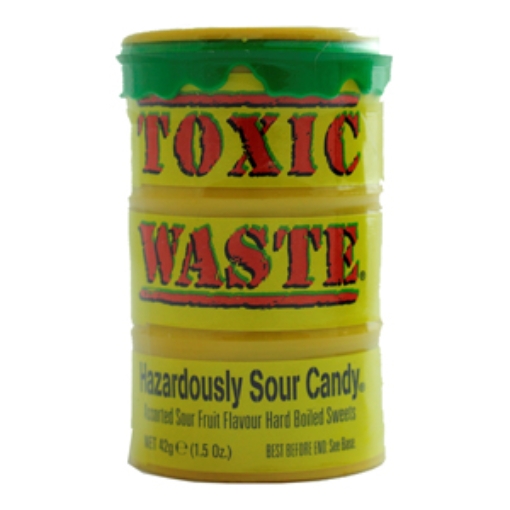 Picture of Toxic Waste Sour Candy Drum Yellow x12