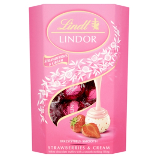 Picture of Lindt Lindor Cornet Strawberries & Cream200g x8