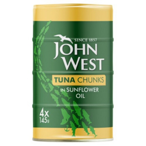 Picture of JWEST Tuna Chunks Sunflower 145g 3pk x4