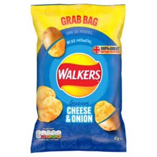 Picture of Walkers Cheese & Onion Crisps 45G X32