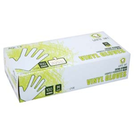 Picture of Case Glove Vinyl Blue MED WHat (Powder) 100 x10