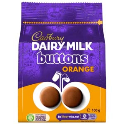 Picture of Bags Giant Buttons Orange Cadbury 100g x10