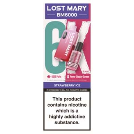 Picture of Lost Mary BM6K Strawberry Ice Refillable 20mg x5