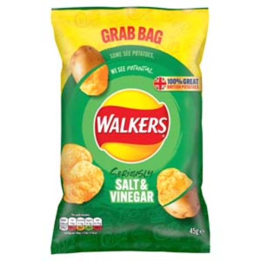 Picture of Walkers Salt & Vinegar Crisps Non HFSS 45G X32